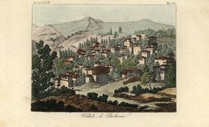 Vista del pueblo de Portaria, Tesalia, Grecia de Edward (after) Dodwell