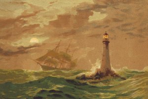 Faro Eddystone (litografía en color)