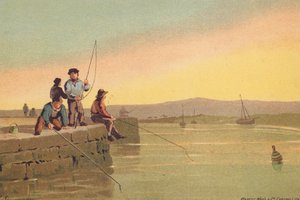 El muelle de Berwick (litografía en color)