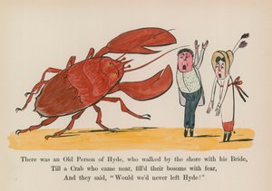 Había un anciano de Hyde, que paseaba por la orilla con su novia (grabado coloreado) de Edward (after) Lear