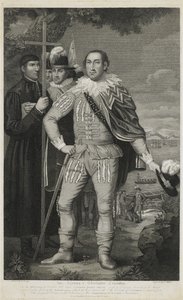 Desembarco de Cristóbal Colón, grabado por David Edwin (1776-1841) de Edward (after) Savage
