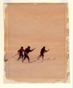Hombres en esquís de Edward Adrian Wilson
