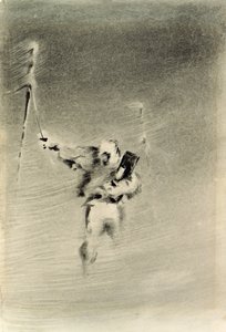 Tomando observaciones en una tormenta de nieve de Edward Adrian Wilson