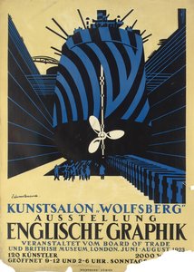 Cartel alemán para una exposición de gráfica inglesa para el Board of Trade y el British Museum