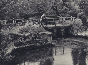 En Burcombe en el Nadder (foto en blanco y negro) de Edward Alfred Barton