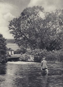 En el Itchen, debajo de Winchester (foto en blanco y negro) de Edward Alfred Barton