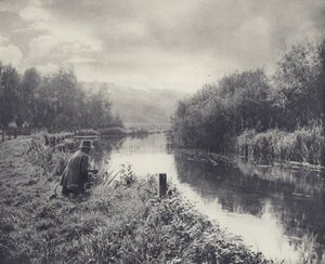 El Kennet por debajo de Ramsbury (foto en blanco y negro) de Edward Alfred Barton