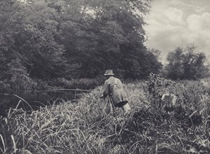 El extremo inferior de Ramsbury Water (foto en blanco y negro) de Edward Alfred Barton