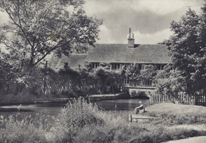 The Old Mill, Ramsbury (foto en blanco y negro) de Edward Alfred Barton