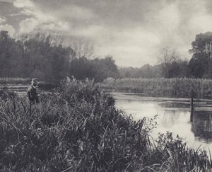 Los bajos de Leckford on the Test (foto en blanco y negro) de Edward Alfred Barton