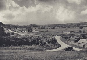 El Test Valley desde Chilbolton Down (foto en blanco y negro) de Edward Alfred Barton