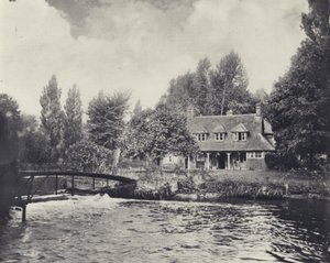 Thorney Weir Fishery House (fotografía en blanco y negro) de Edward Alfred Barton