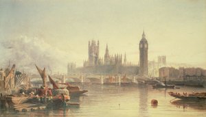Las Casas del Parlamento y el Puente de Westminster de Edward Angelo Goodall