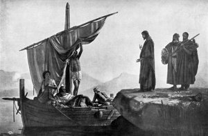 Cristo llamando a los apóstoles Santiago y Juan, 1926 de Edward Armitage