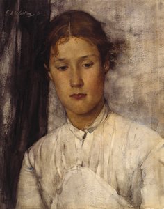 La hija del guardabosques (acuarela sobre papel) de Edward Arthur Walton