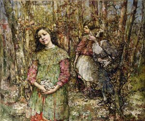 Recogiendo campanillas de invierno de Edward Atkinson Hornel