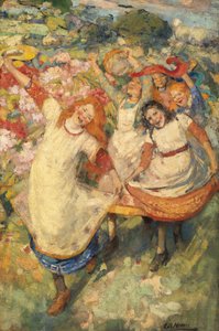La danza de la primavera (óleo sobre lienzo) de Edward Atkinson Hornel