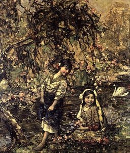 El estanque de los cisnes de Edward Atkinson Hornel