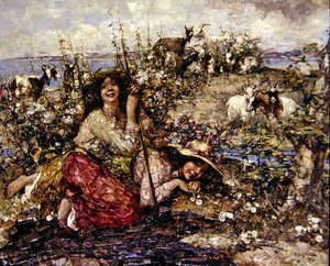 Donde cantan las alondras y llaman las aves marinas de Edward Atkinson Hornel