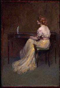 La estatuilla (óleo sobre tabla)