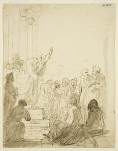 Boceto original para el retablo en St Pauls de Edward Bird