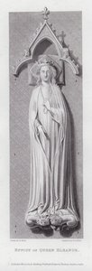 Efigie de la Reina Leonor (grabado) de Edward Blore