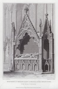 Monumento de Gervase Alard, almirante de los Puertos Cinque, en la iglesia de Winchelsea (grabado) de Edward Blore