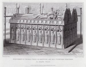 Monumento de Thomas Conde de Arundel y su Condesa Beatrix, en la Iglesia de Arundel (grabado) de Edward Blore