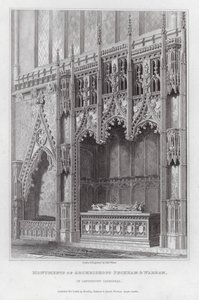 Monumentos de los arzobispos Peckham y Warham, en la Catedral de Canterbury (grabado) de Edward Blore
