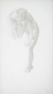Desnudo femenino inclinado de Edward Burne-Jones