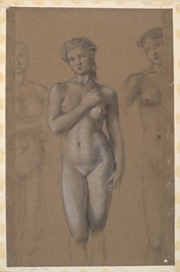Desnudo femenino - Tres estudios, posiblemente para Venus de Edward Burne-Jones