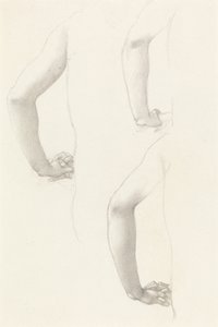 Estudios de un brazo y unas manos de Edward Burne-Jones