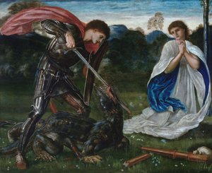La lucha: San Jorge mata al dragón VI de Edward Burne-Jones