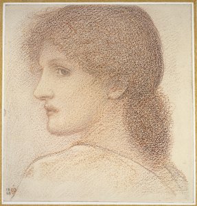 Estudio de la cabeza de una mujer, girada a la izquierda, 1868