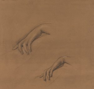 Estudios para una mano en Los fuegos de Dios de Edward Burne Jones