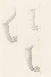 Estudios de un brazo y unas manos de Edward Burne Jones