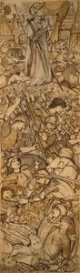 La batalla de Bet-Horón - Josué ordena al Sol y a la Luna que se detengan de Edward Burne Jones