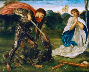 La lucha: San Jorge mata al dragón VI de Edward Burne Jones
