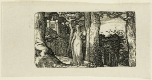 La dama y las torres de Edward Calvert