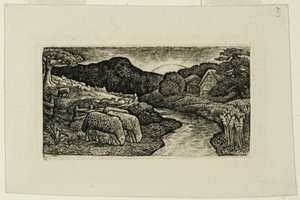 Las Ovejas de este Pastizal de Edward Calvert