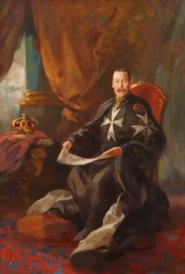 Estudio para el retrato del rey Jorge V (óleo sobre tabla) de Edward Caruana Dingli