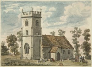 Iglesia desconocida, quizás Compton Greenfield, c.1823 de Edward Cashin
