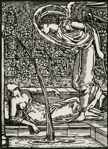 El Primer Encuentro de Cupido con Psique de Edward Coley (after) Burne Jones