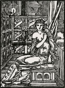 Psique Esperando a Cupido de Edward Coley (after) Burne Jones
