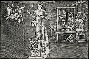 Las mujeres tejedoras de Edward Coley (after) Burne Jones