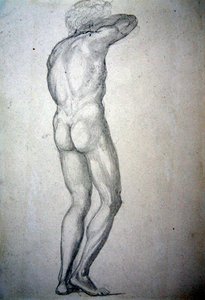 Estudio de un desnudo de pie, c.1873 de Edward Coley Burne Jones