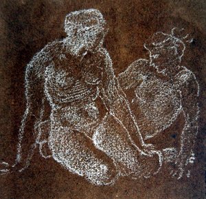 Estudio de dos desnudos femeninos sentados de Edward Coley Burne Jones
