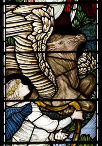 Ángel y toro detalle, Ríos del Paraíso, 1875 de Edward Burne Jones