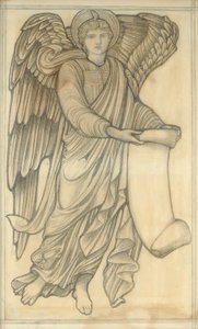Ángel con Pergamino - figura número seis, 1880 de Edward Burne Jones