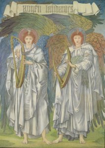 Angeli Laudantes, c.1887 (diseño para una ventana en la Catedral de Salisbury, también para tapices) de Edward Burne Jones